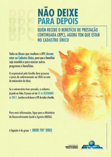Idosos que recebem benefício do BPC-LOAS tem até dezembro para atualizar cadastro