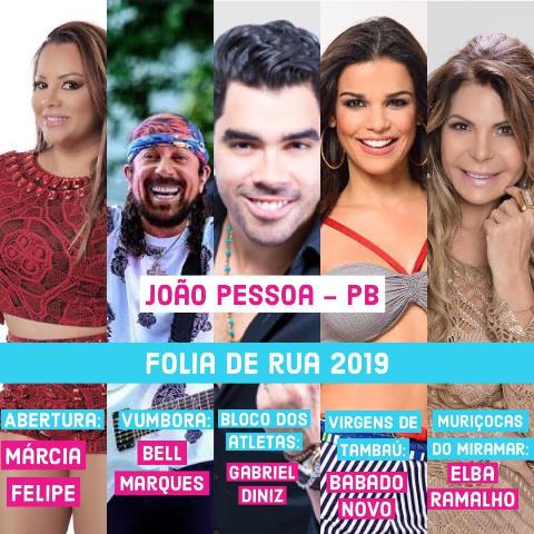 Programação oficial do Folia de Rua e Carnaval Tradicional 2019 é divulgada oficialmente; veja