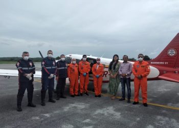 Aeronave socorre paciente infartado em Itaporanga para o Hospital Metropolitano