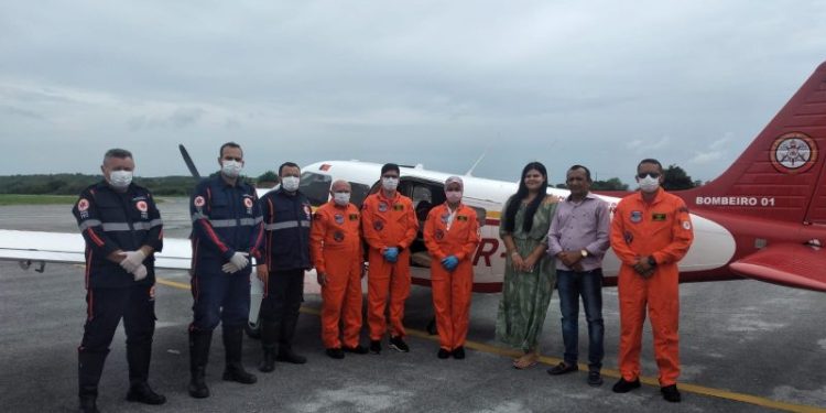 Aeronave socorre paciente infartado em Itaporanga para o Hospital Metropolitano