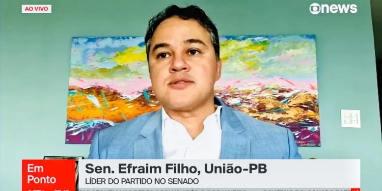 “É um desafio lidar com perfis diferentes”, diz Efraim Filho sobre liderar União Brasil no Senado