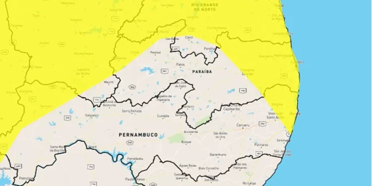 Inmet emite alerta de chuvas para João Pessoa e mais 125 cidades