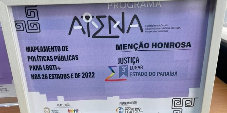 Governo da Paraíba recebe menção honrosa do Prêmio Atenas pela implantação de políticas LGBTQIAPN+