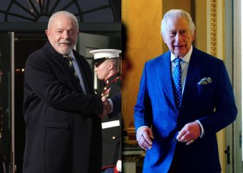 Presidente Lula conversa com o rei Charles, do Reino Unido