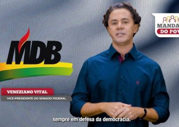Na propaganda do MDB na TV, Veneziano reforça compromisso com mandato popular e em defesa da democracia