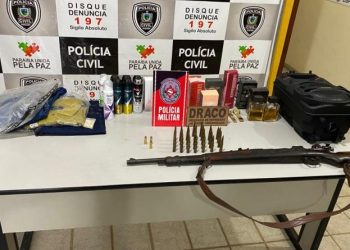 Operação conjunta apreende fuzil, munições e recupera produtos roubados, no Sertão paraibano