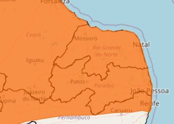 INMET emite novo alerta de chuvas fortes para toda a Paraíba