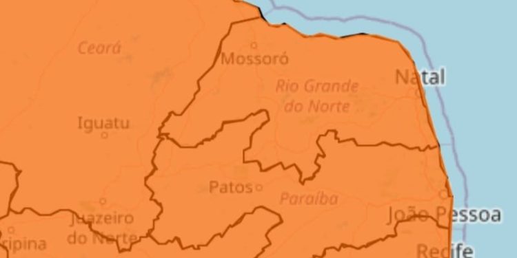 INMET emite novo alerta de chuvas fortes para toda a Paraíba