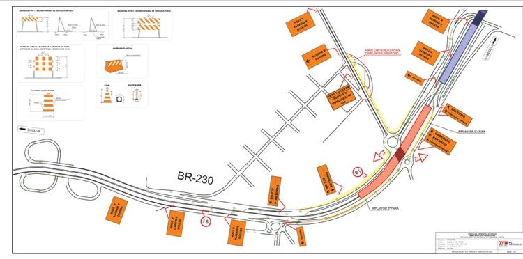 Faixas da BR-230 serão interditadas para obra do viaduto de Água Fria