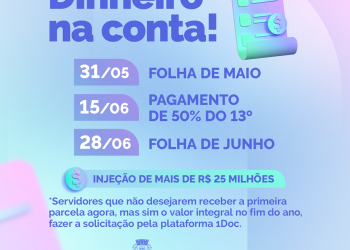 Cabedelo divulga cronograma de pagamento dos meses de maio, junho e 1ª parcela do 13º