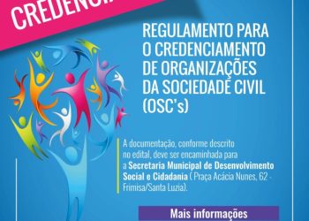 Termina nesta sexta o credenciamento de Organizações da Sociedade Civil em Santa Luzia