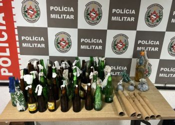 PM impede ataques de torcedores e apreende mais de 50 coquetéis molotov e rojões na BR 101