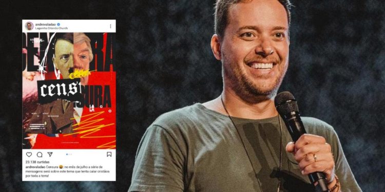 Pastor André Valadão usa imagem de Hitler para dizer que há “censura contra cristãos”