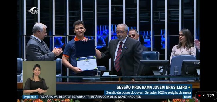 Jovem Senador: Estudante de Pombal representa a Paraíba no Senado Federal