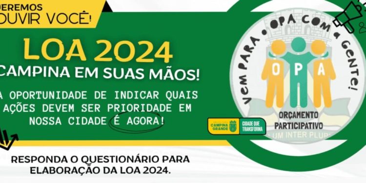 Prefeitura de Campina Grande disponibiliza questionário para que população opine sobre prioridades da LOA 2024