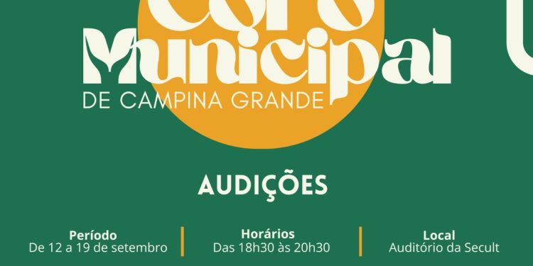 Prefeitura anuncia audições para novos integrantes do Coro Municipal de Campina Grande