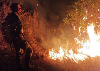 Força-tarefa tenta controlar incêndio no entorno do Parque Estadual Serra da Santa Catarina