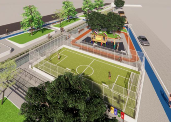Espaço para crianças: prefeitura de Cajazeiras avança na obra da Praça Onésio Uchôa