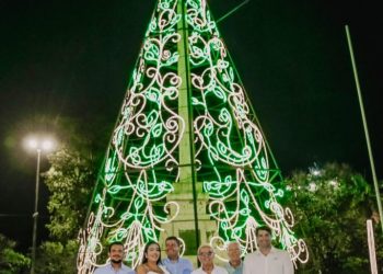 Cícero Lucena faz acendimento das árvores natalinas da Lagoa e Praça da Independência