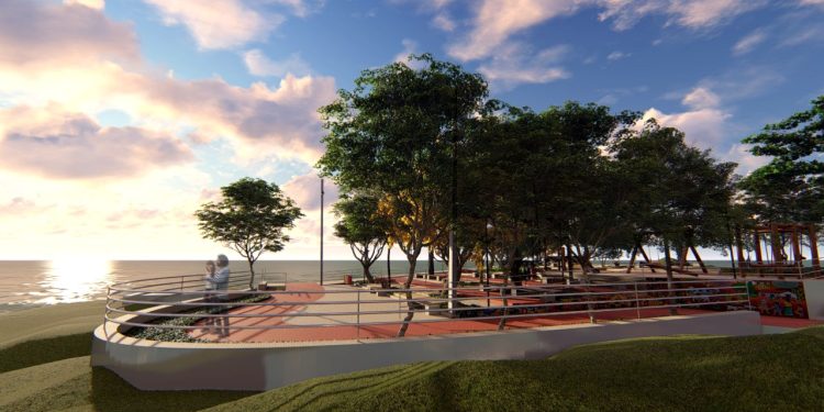 Na Praia de Tabatinga, Karla Pimentel assina Ordem de Serviço para construção da Praça do Sol