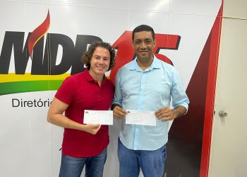 Veneziano filia o prefeito Tiago Lisboa, de Capim, ao MDB e partido alcança 30 gestores municipais nos seus quadros