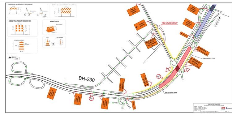 DER modifica tráfego na BR-230 na obra do Viaduto de Água Fria