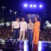 Na abertura da Festa da Luz em Guarabira, Veneziano confirma parceria da CEF ao evento, ao lado do prefeito Marcus Diogo, Camila e Lea Toscano