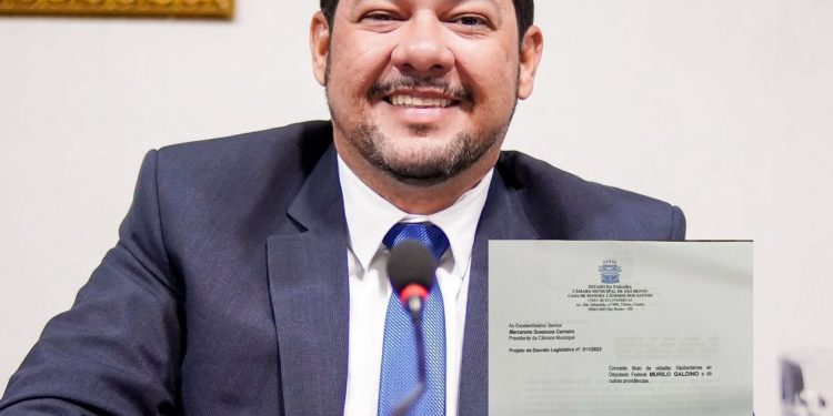 Murilo Galdino agradece aprovação de Título de Cidadão são-bentense