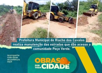 Serviço de recuperação de estrada no acesso da comunidade Poço Verde é realizado