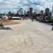 Etapa de terraplanagem é realizada na área ampliada do Parque do Povo após incorporação de lotes ao patrimônio público