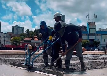Iniciada a colocação de concreto na área ampliada do Parque do Povo