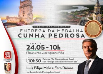 Embaixador de Portugal em visita a João Pessoa vai receber a medalha Cunha Pedrosa e proferir palestra no TCE-PB