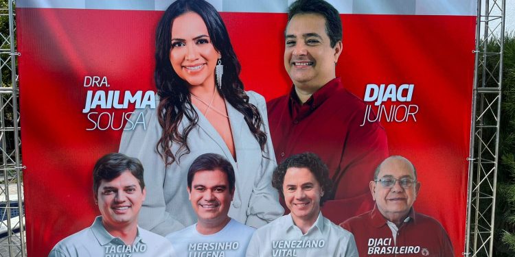 Durante ato político em Itaporanga, Veneziano apresenta os pré-candidatos do MDB Jailma Sousa e Djaci Júnior