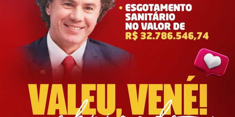 Prefeita de Uiraúna agradece Veneziano pelo envio de quase R$ 33 milhões para programa de esgotamento sanitário da cidade