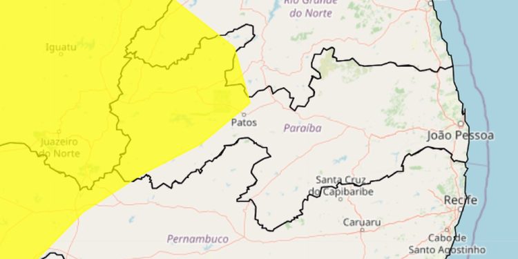 Inmet emite alerta de vendaval para 116 cidades da Paraíba
