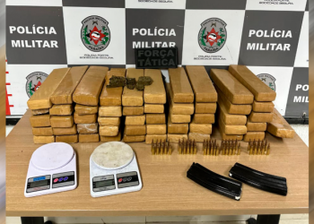 Polícia Militar apreende mais de 52 tabletes de maconha e munições de fuzil na Capital