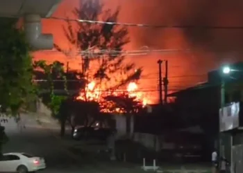 Incêndio atinge terreno na noite de réveillon, em Campina Grande