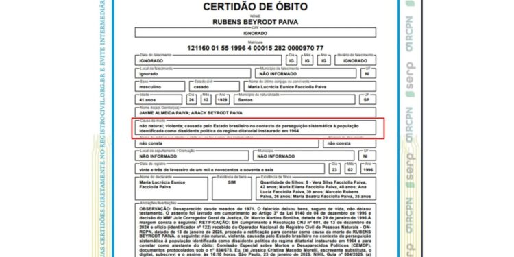 Certidões de óbito: Paraíba já está pronta para atualizar documentos de vítimas da ditadura militar