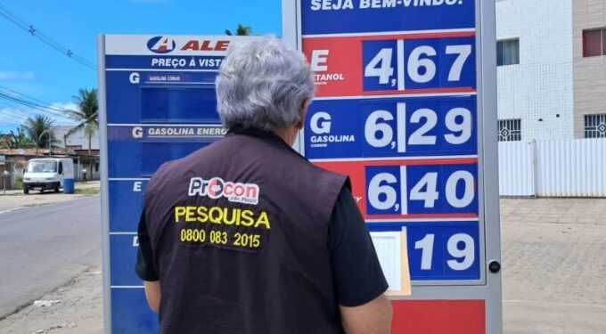 Pesquisa do Procon-JP mostra gasolina entre R$ 6,12 e R$ 6,29 em JP