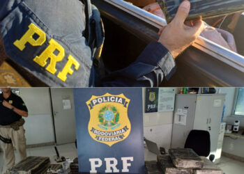 PRF apreende 45 kg de cocaína em caminhonete na BR-104, em Lagoa Seca