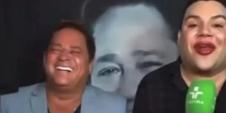 Cantor Leonardo tem crise de riso com boca de repórter e vídeo viraliza