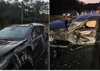 Cantor Fabiano, da dupla com César Menotti, capota carro na BR-040, em Juiz de Fora