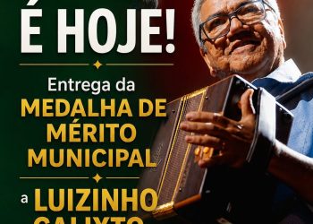 Câmara de Campina homenageia hoje o músico Luizinho Calixto; proposta é do vereador Olimpio Oliveira